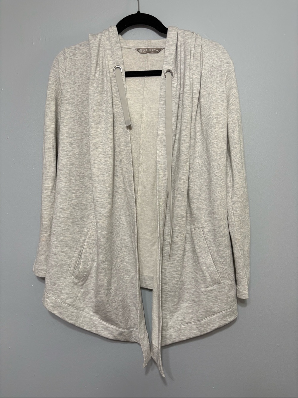 Athleta  Gray Open-Front Hooded Cardigan size xxs